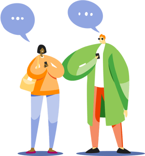 Man-2 and woman talking png background